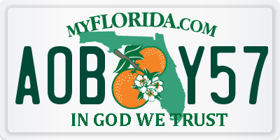 FL license plate AOBY57