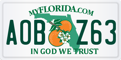 FL license plate AOBZ63