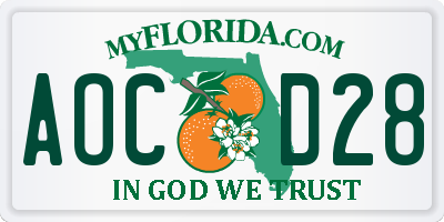FL license plate AOCD28
