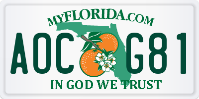 FL license plate AOCG81