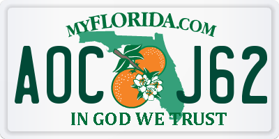 FL license plate AOCJ62