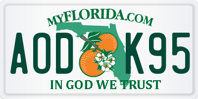 FL license plate AODK95