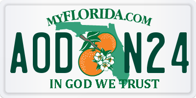 FL license plate AODN24