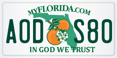 FL license plate AODS80