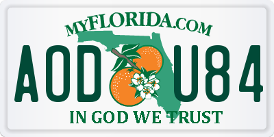 FL license plate AODU84