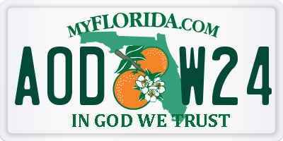 FL license plate AODW24