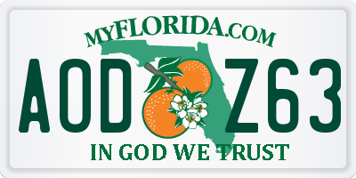 FL license plate AODZ63