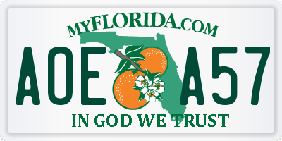 FL license plate AOEA57