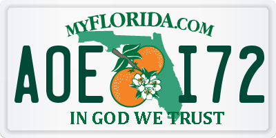 FL license plate AOEI72