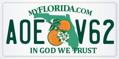 FL license plate AOEV62