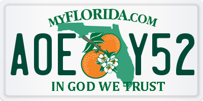 FL license plate AOEY52