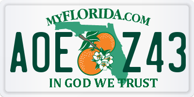FL license plate AOEZ43