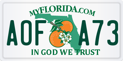 FL license plate AOFA73