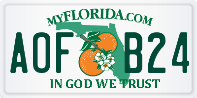 FL license plate AOFB24