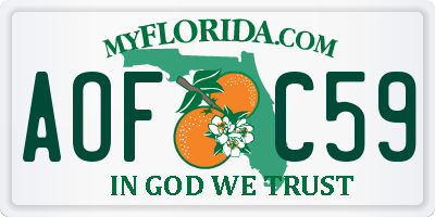 FL license plate AOFC59