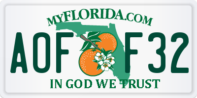 FL license plate AOFF32