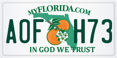 FL license plate AOFH73