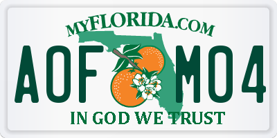 FL license plate AOFM04