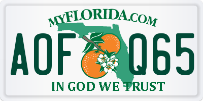 FL license plate AOFQ65
