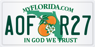 FL license plate AOFR27