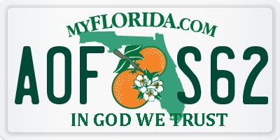 FL license plate AOFS62
