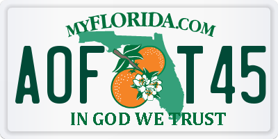 FL license plate AOFT45