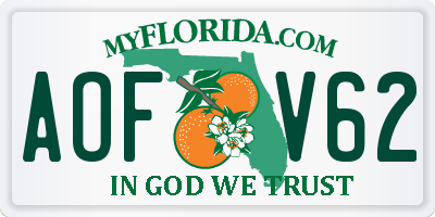 FL license plate AOFV62