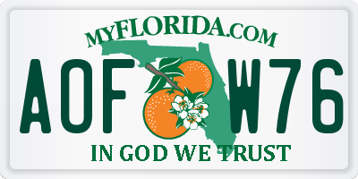 FL license plate AOFW76