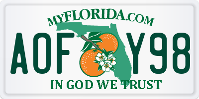 FL license plate AOFY98