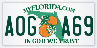FL license plate AOGA69