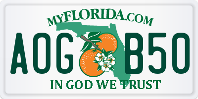 FL license plate AOGB50