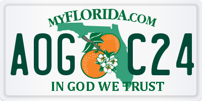 FL license plate AOGC24