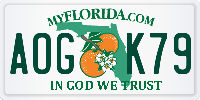 FL license plate AOGK79