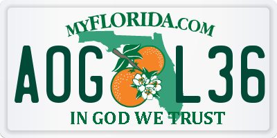 FL license plate AOGL36