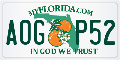 FL license plate AOGP52