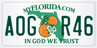 FL license plate AOGR46