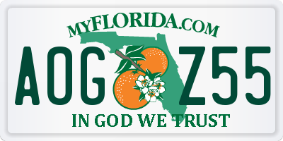 FL license plate AOGZ55