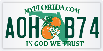 FL license plate AOHB74