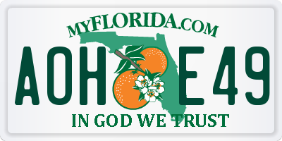 FL license plate AOHE49