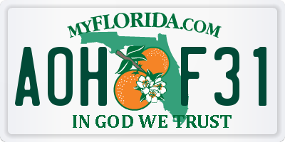 FL license plate AOHF31