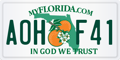 FL license plate AOHF41