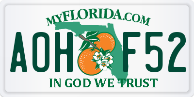 FL license plate AOHF52