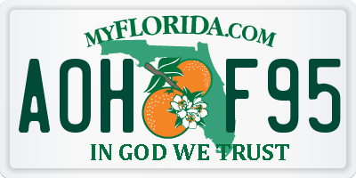 FL license plate AOHF95