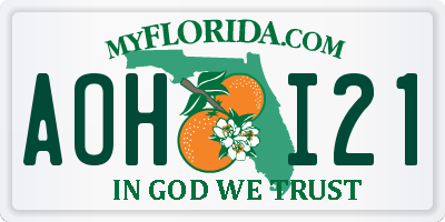 FL license plate AOHI21