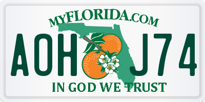 FL license plate AOHJ74