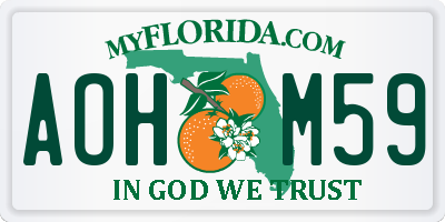FL license plate AOHM59