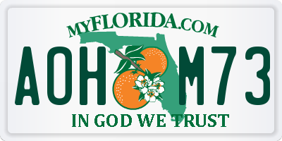 FL license plate AOHM73