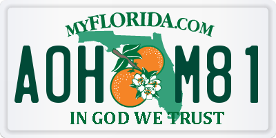 FL license plate AOHM81
