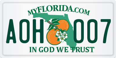 FL license plate AOHO07