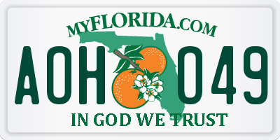 FL license plate AOHO49